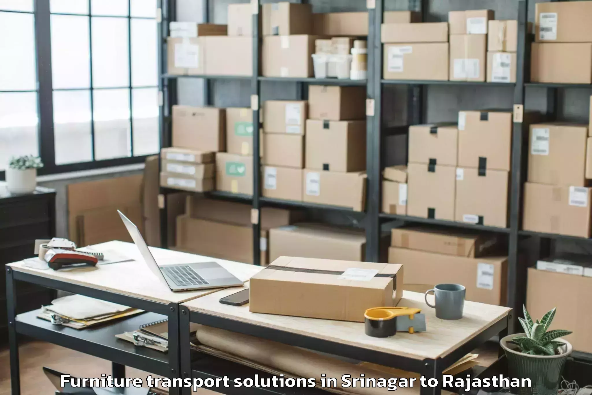 Book Srinagar to Vijainagar Furniture Transport Solutions Online